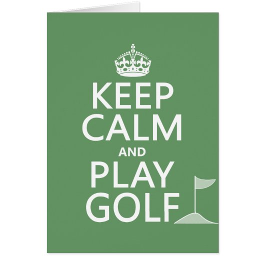 Keep Calm and Play Golf - all colors Cards (Front)