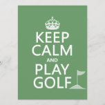 Keep Calm and Play Golf - all colors Invitation