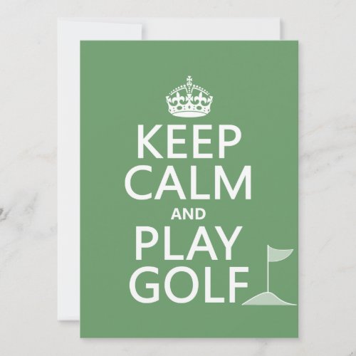 Keep Calm and Play Golf - all colors Personalized Invitation