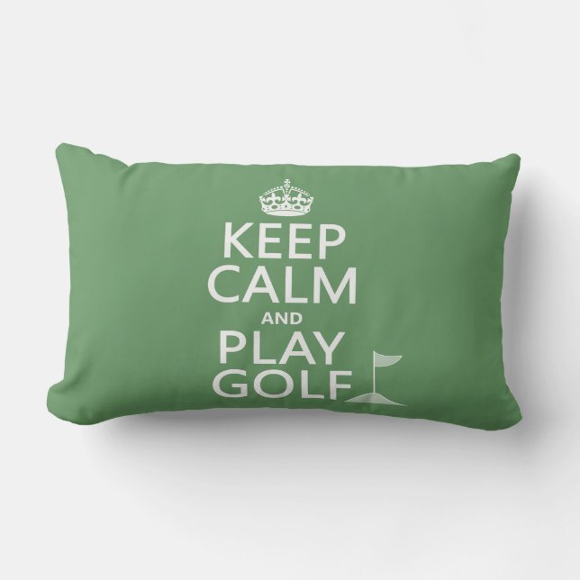 Keep Calm and Play Golf - all colors Lumbar Pillow (Front)
