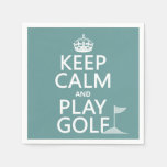Keep Calm and Play Golf - all colors Paper Napkins
