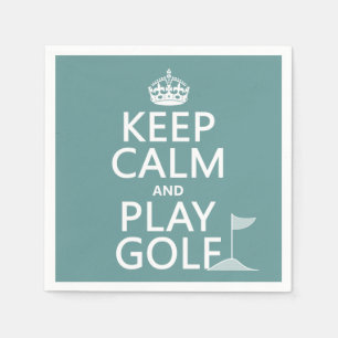 Keep Calm and Play Golf - all colors Paper Napkins