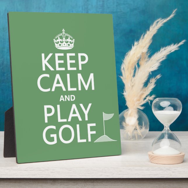 Keep Calm and Play Golf - all colors Plaque (Side)