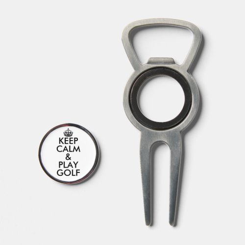 Keep calm and play golf funny mens gift divot tool
