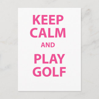 Keep Calm and Play Golf Postcard