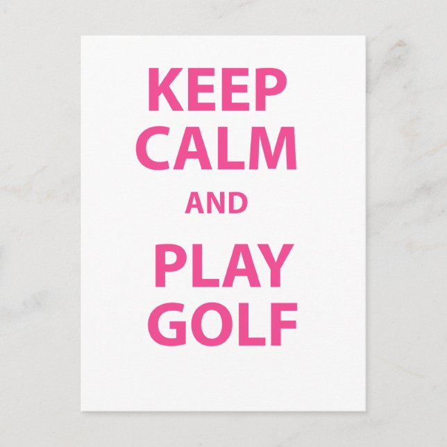 Keep Calm and Play Golf Postcard (Front)