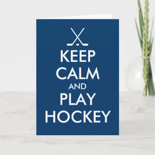 Keep calm and play hockey greeting card
