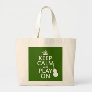 Keep Calm and Play On (cello) (any color) Large Tote Bag