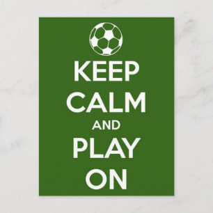 Keep Calm and Play On Green Postcard