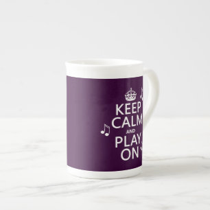 Keep Calm and Play on - music notes - all colours Bone China Mug