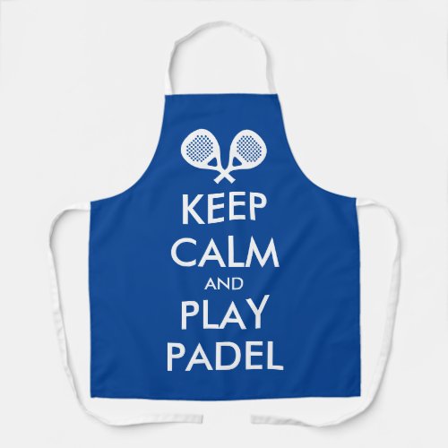 Keep calm and play padel custom color BBQ apron