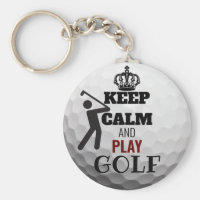 Keep Calm And Play Personalised Golf Ball Keyring