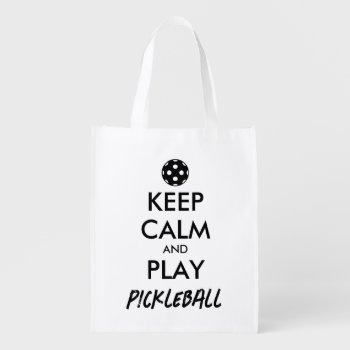 Keep Calm And Play Pickleball Big Shopping Bag by imagewear at Zazzle