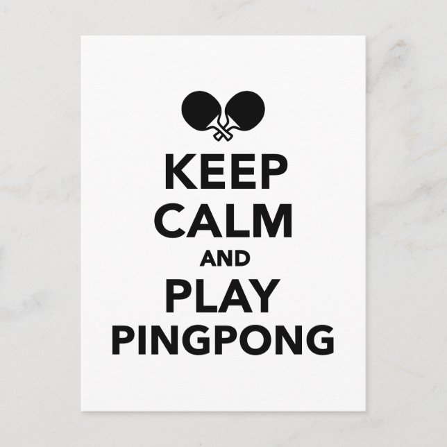 Keep calm and play Ping Pong Postcard (Front)