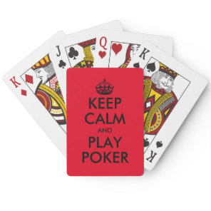 Keep calm and play poker custom playing cards