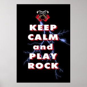 Keep calm and play rock poster