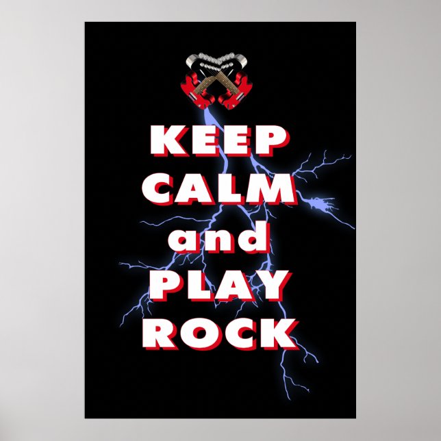 Keep calm and play rock poster (Front)