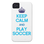 Keep Calm And Play Soccer (Blue) Case-Mate iPhone Case (Back)
