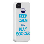 Keep Calm And Play Soccer (Blue) Case-Mate iPhone Case (Back/Right)