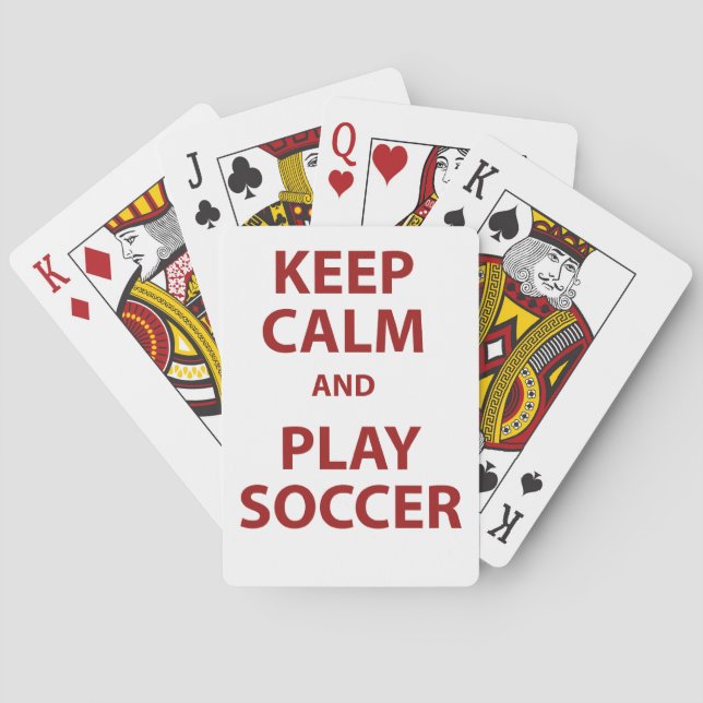 Keep Calm and Play Soccer Poker Cards (Back)