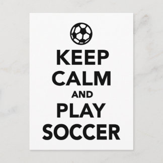 Keep calm and play Soccer Postcard