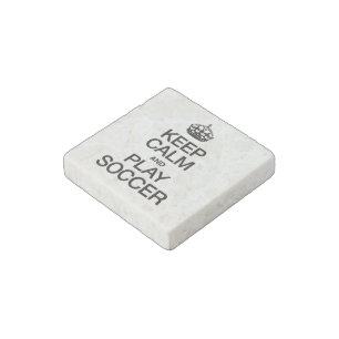 KEEP CALM AND PLAY SOCCER STONE MAGNET