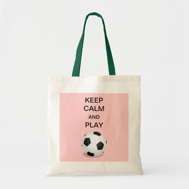 Keep Calm and Play Soccer Tote Bag (Front)