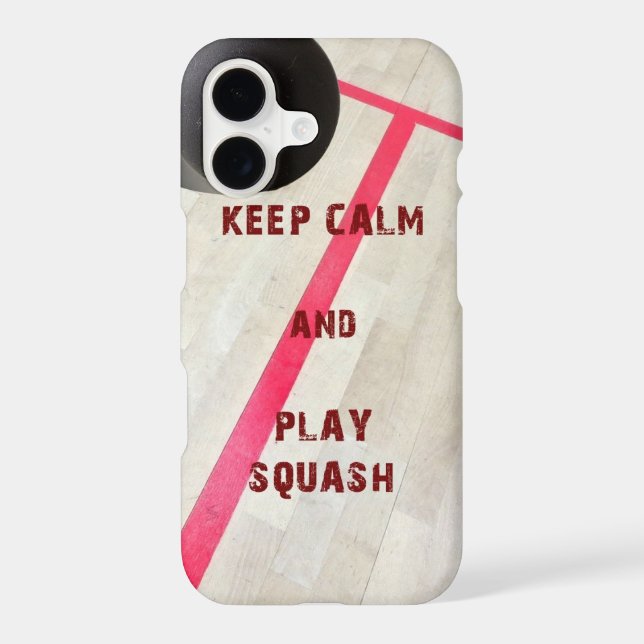 Keep Calm and Play Squash Iphone Case (Back)