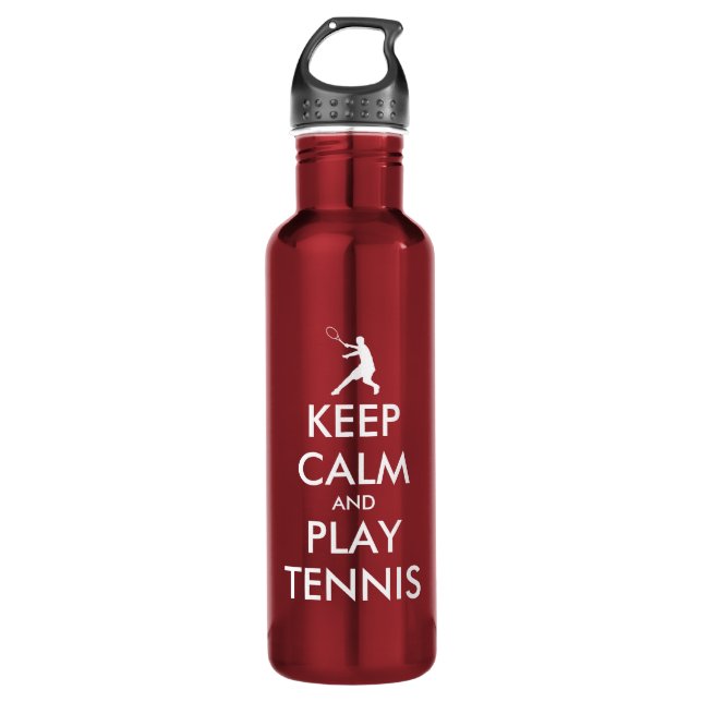 Keep calm and play tennis big sports water bottle (Front)