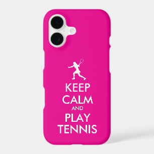 Keep Calm And Play Tennis funny neon pink iPhone 17 Case
