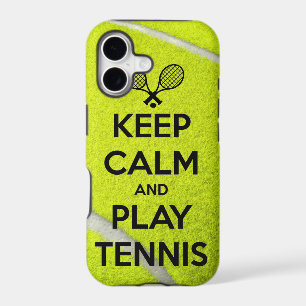 Keep calm and play tennis sport ball racket sports iPhone 17 case
