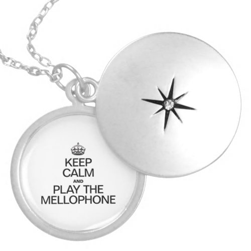 KEEP CALM AND PLAY THE MELLOPHONE SILVER PLATED NECKLACE