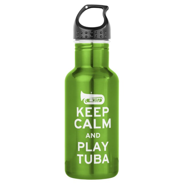 Keep Calm and Play Tuba Stainless Steel Water Bottle (Front)