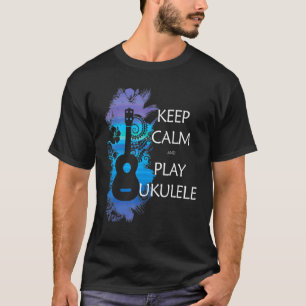 Keep Calm And Play Ukulele Tribal Colorful T-Shirt