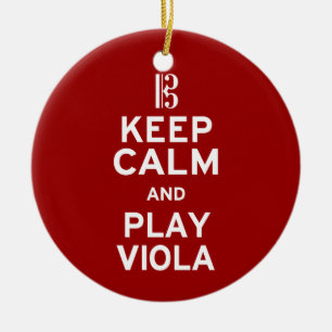Keep Calm and Play Viola Ceramic Ornament