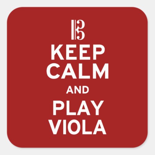 Keep Calm and Play Viola Square Sticker