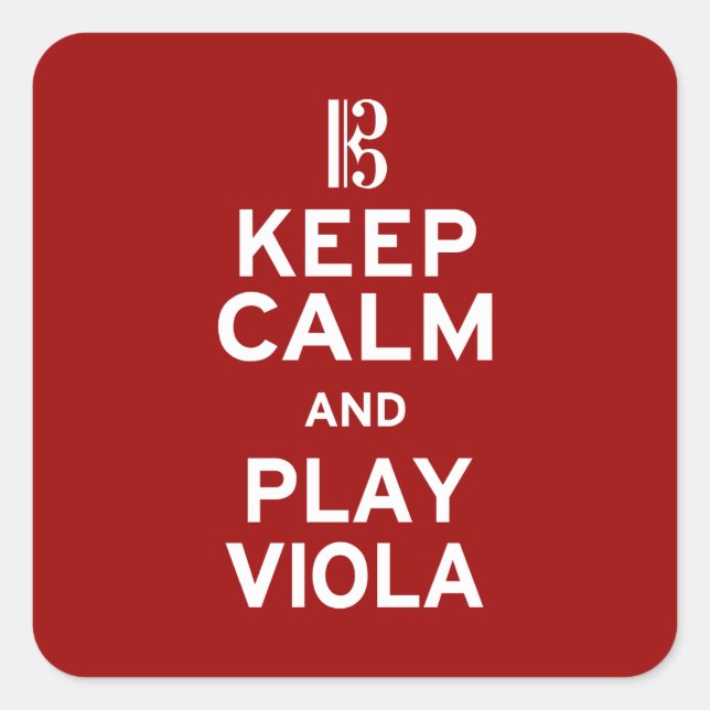 Keep Calm and Play Viola Square Sticker (Front)