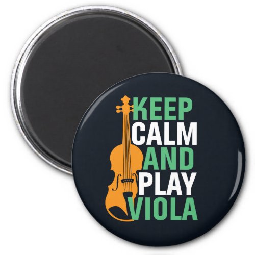 Keep Calm and Play Viola Vintage Violist Round Magnet