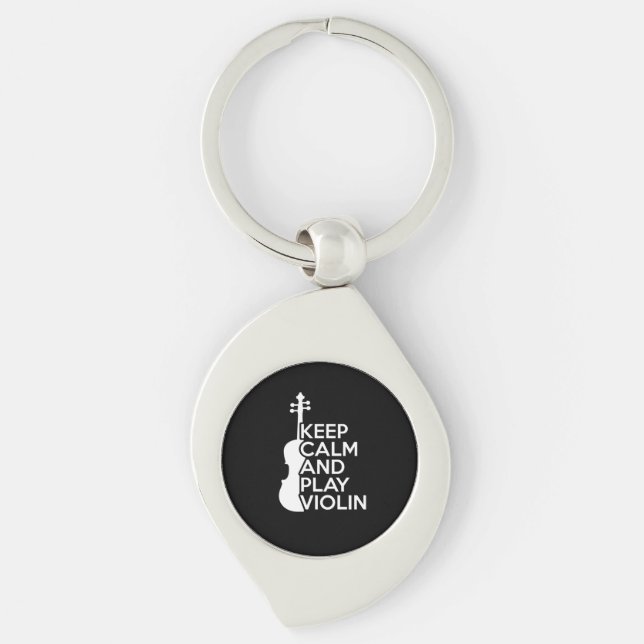 Keep Calm and Play Violin Keychain (Front)