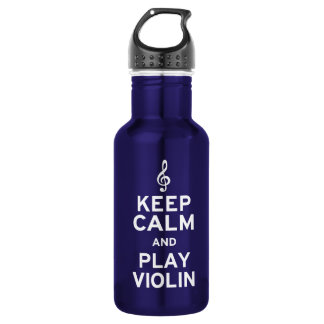 Keep Calm and Play Violin Stainless Steel Water Bottle