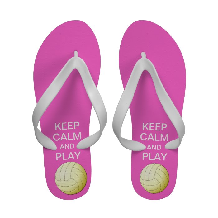 Keep Calm and Play Volleyball Flip Flops