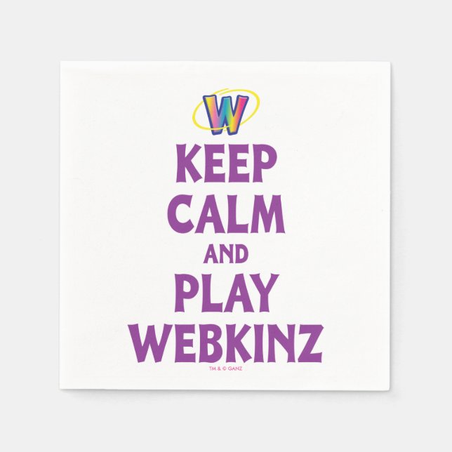 Keep Calm And Play Webkinz Paper Napkins (Front)