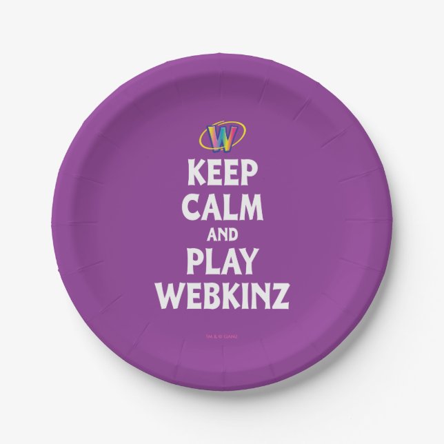 Keep Calm And Play Webkinz Paper Plates (Front)