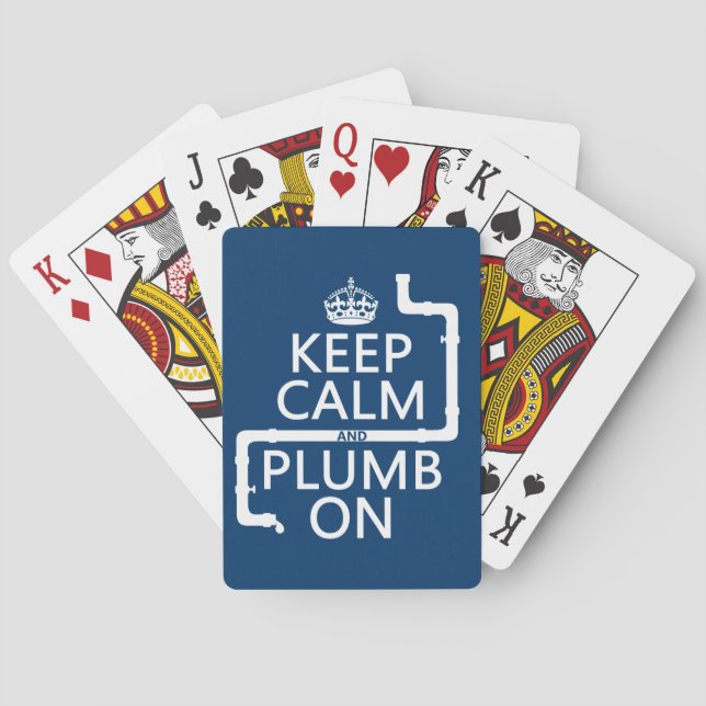 Keep Calm and Plumb On (plumber/plumbing) Poker Cards (Back)