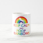 Keep Calm And Poop Rainbows Unicorn Coffee Mug at Zazzle