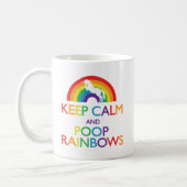 Keep Calm and Poop Rainbows Unicorn Coffee Mug (Left)