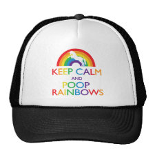 Keep Calm and Poop Rainbows Unicorn Trucker Hat