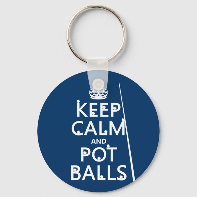 Keep Calm and Pot Balls (snooker/pool) Keychain (Front)