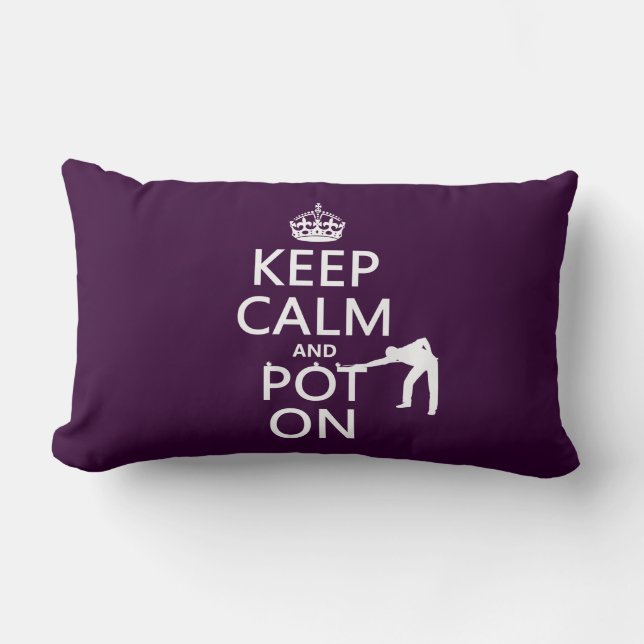Keep Calm and Pot On (Snooker/Pool) Lumbar Pillow (Front)