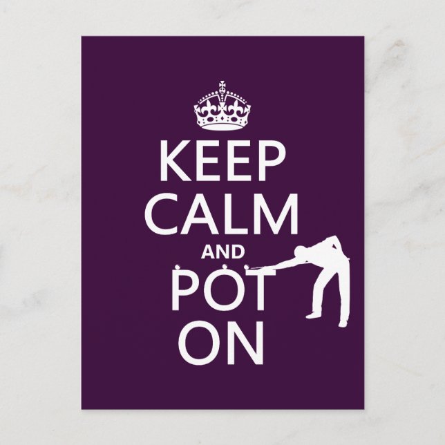 Keep Calm and Pot On (Snooker/Pool) Postcard (Front)